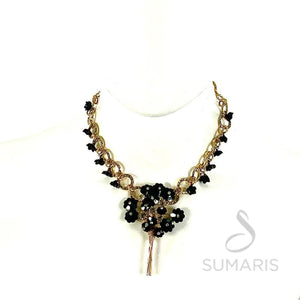 BLACK ROSES OOAK STATEMENT NECKLACE