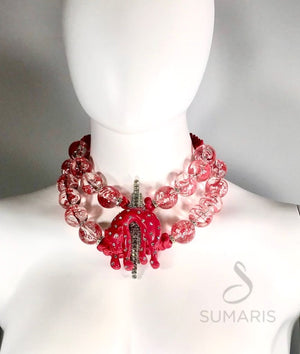 CAT ON DIAMONDS OOAK STATEMENT NECKLACE Necklace