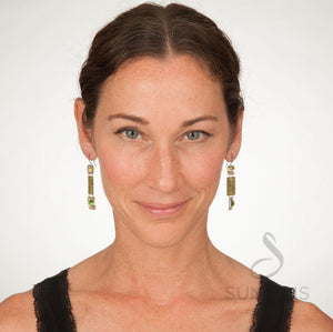 Center Green Earrings