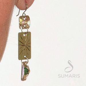 Center Green Earrings