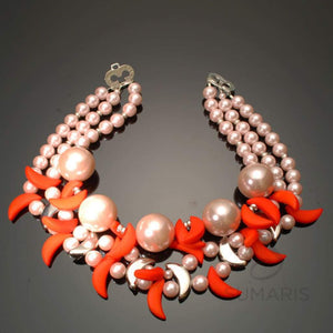 Clawed Necklace Sumaris Necklaces Pink / Peach Red / Orange Women Sumaris Clawed Clawed