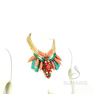 CORAL GARDEN OOAK STATEMENT NECKLACE