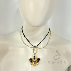 CROWNED IN BLACK STATEMENT NECKLACE
