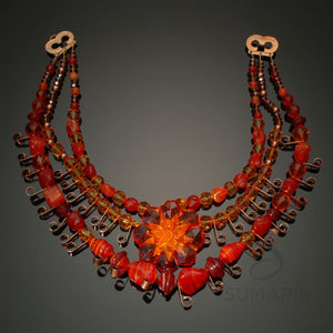 Jubilee Necklace Sumaris Copper-colored Necklaces Red / Orange Vintage Brooch Women Sumaris Jubilee Jubilee
