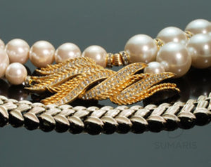Pandango Necklace Sumaris Gold-colored Necklaces Vintage Brooch White / Clear Women Sumaris Pandango Pandango