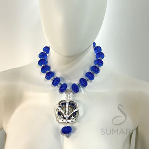 ROYAL AZURITE OOAK STATEMENT NECKLACE