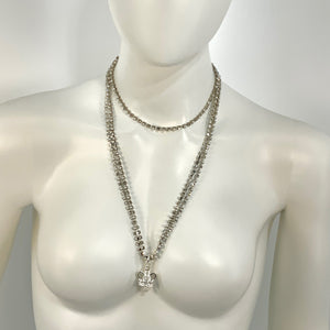 SILVER AND PEARL STATEMENT NECKLACE