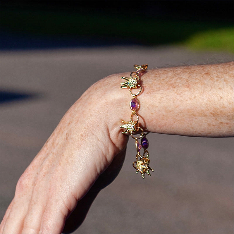 CROWN GOLD STATEMENT BRACELET