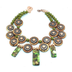 CIRCLES OF COPPER STATEMENT NECKLACE