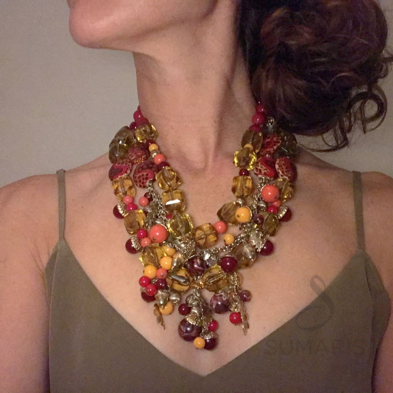 ACORNACOPIA HAND MADE COSTUME JEWELRY NECKLACE SUMARIS NEW YORK