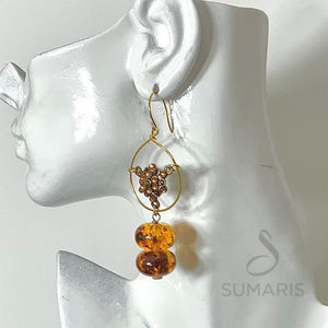 AMBER HOOPS LIMITED EDITION STATEMENT EARRINGS