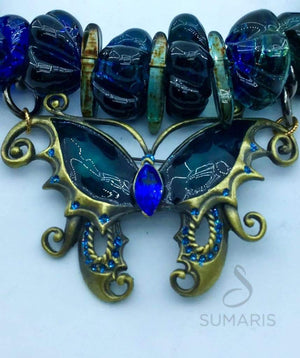 BUTTERFLY BLUES OOAK STATEMENT NECKLACE Necklace