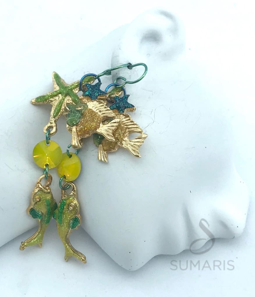 CARIBBEAN VACATION OOAK STATEMENT EARRINGS Earrings