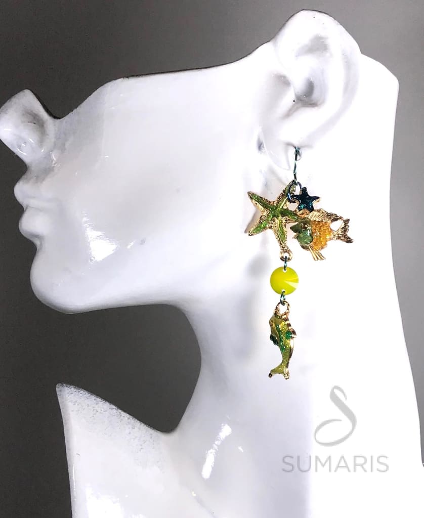 CARIBBEAN VACATION OOAK STATEMENT EARRINGS Earrings