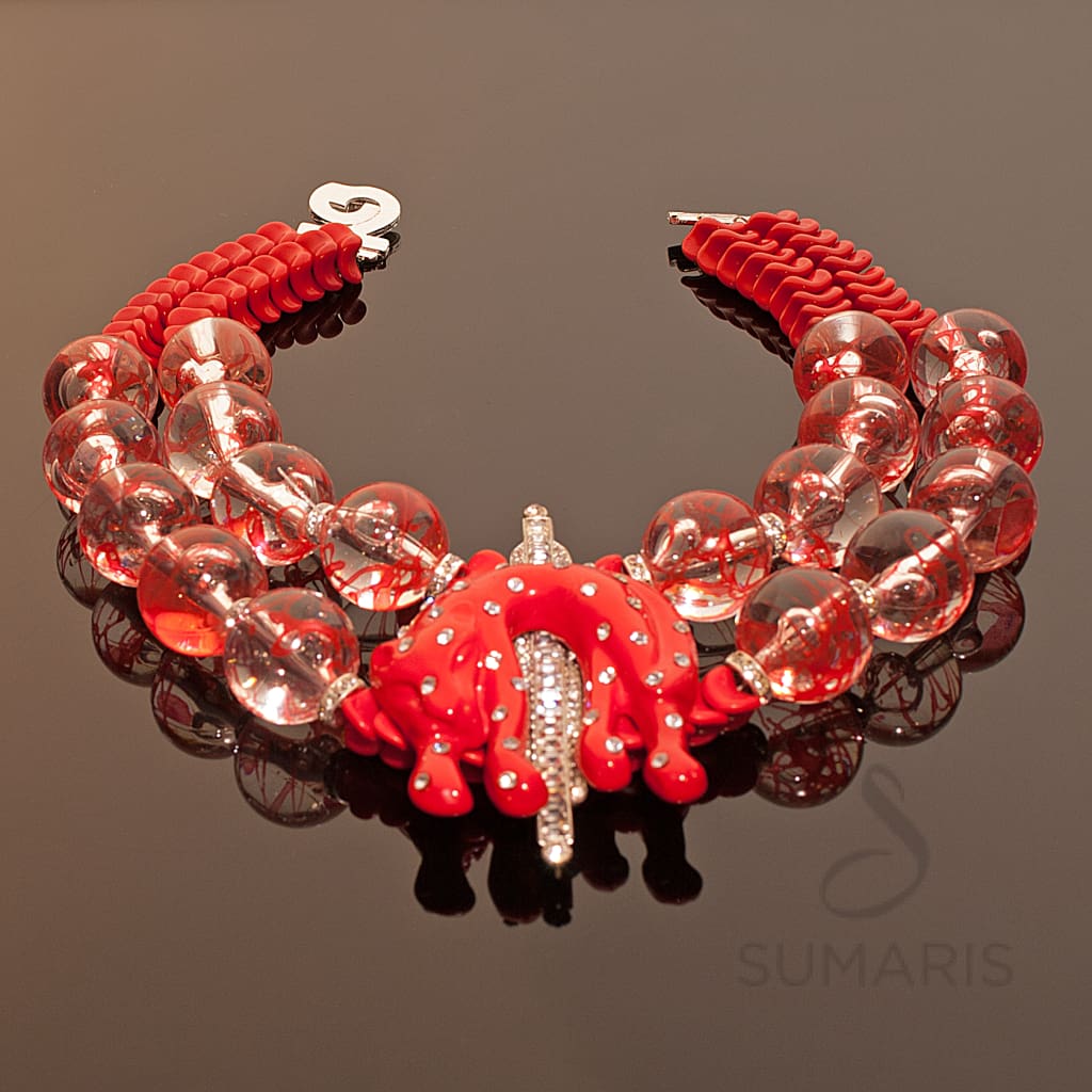 STATEMENT NECKLACE CAT ON DIAMONDS  