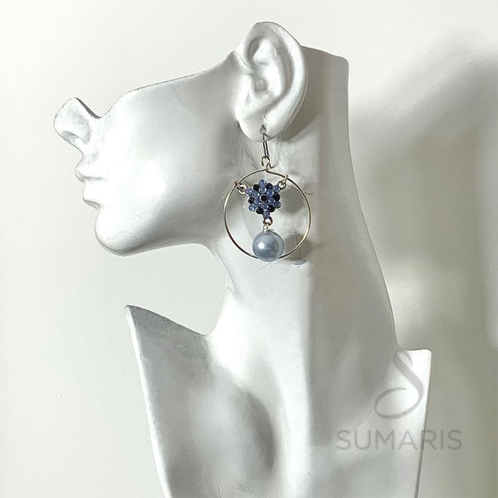 CIRCLE BLUE LIMITED EDITION STATEMENT EARRINGS