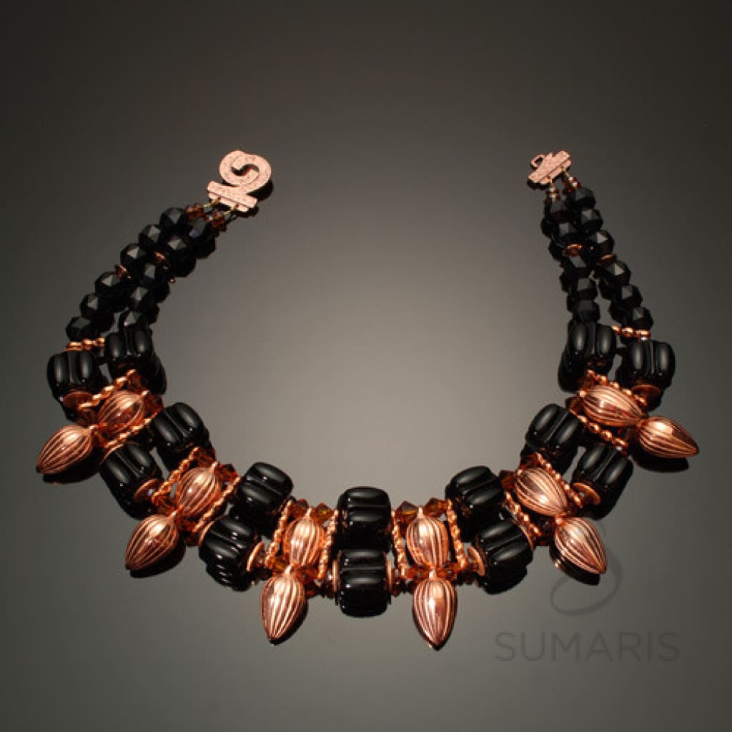 Corinthian Necklace Sumaris Black / Grey Copper-colored Necklaces Women Sumaris Corinthian Corinthian