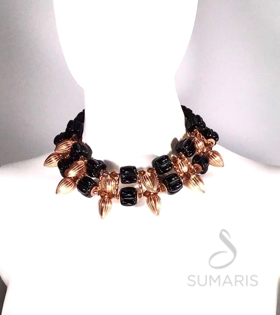 Corinthian Necklace Sumaris Black / Grey Copper-colored Necklaces Women Sumaris Corinthian Corinthian
