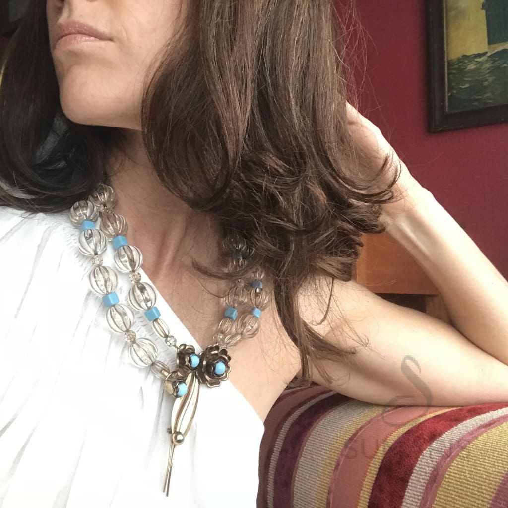 STATEMENT NECKLACE CORNFLOWER
