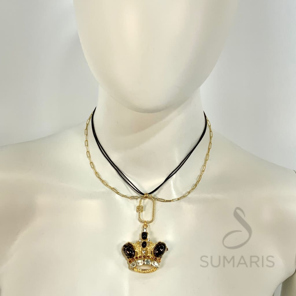 CROWNED IN BLACK STATEMENT NECKLACE