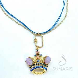 CROWNED IN BLUE STATEMENT NECKLACE
