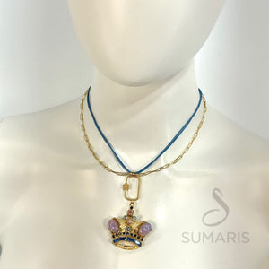 CROWNED IN BLUE STATEMENT NECKLACE