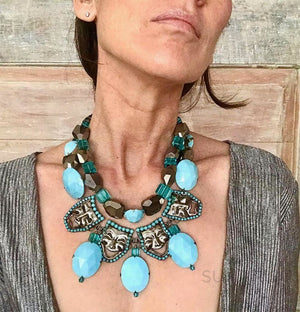 FACE OFF OOAK STATEMENT NECKLACE