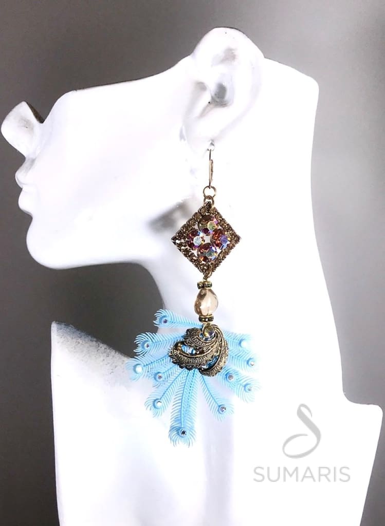 FEATHERY OOAK STATEMENT EARRINGS Earrings