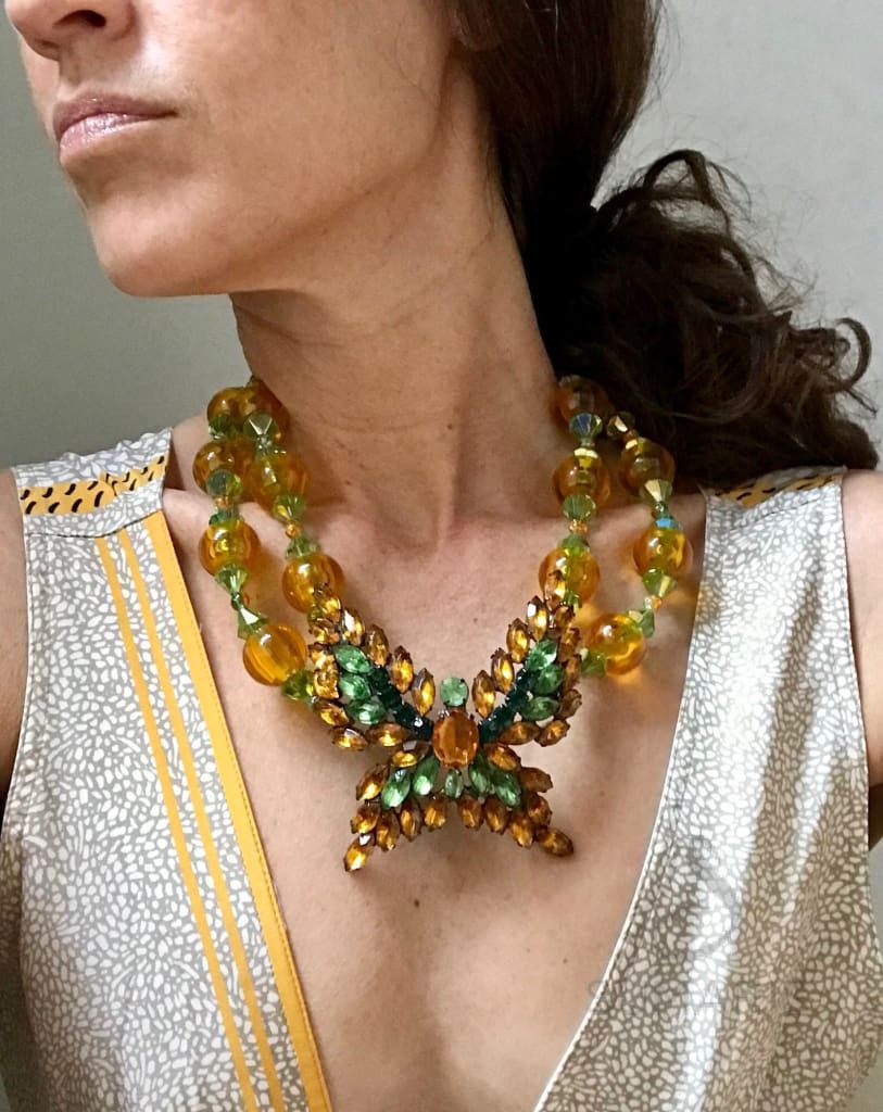 FLUTTER-BY HONEY OOAK STATEMENT NECKLACE