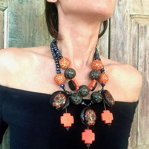 FRIGHT NIGHT OOAK STATEMENT NECKLACE