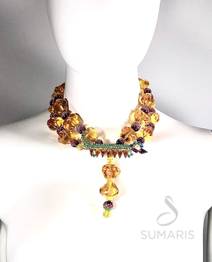 HOT DOG Necklace SUMARIS | NEW YORK Costume Jewelry Necklaces Red / Orange Vintage Brooch $300.00 SUMARIS | NEW YORK