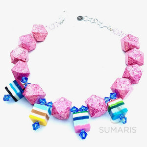 JELLO SHOTS PINK/BLUE LIMITED EDITION STATEMENT NECKLACE