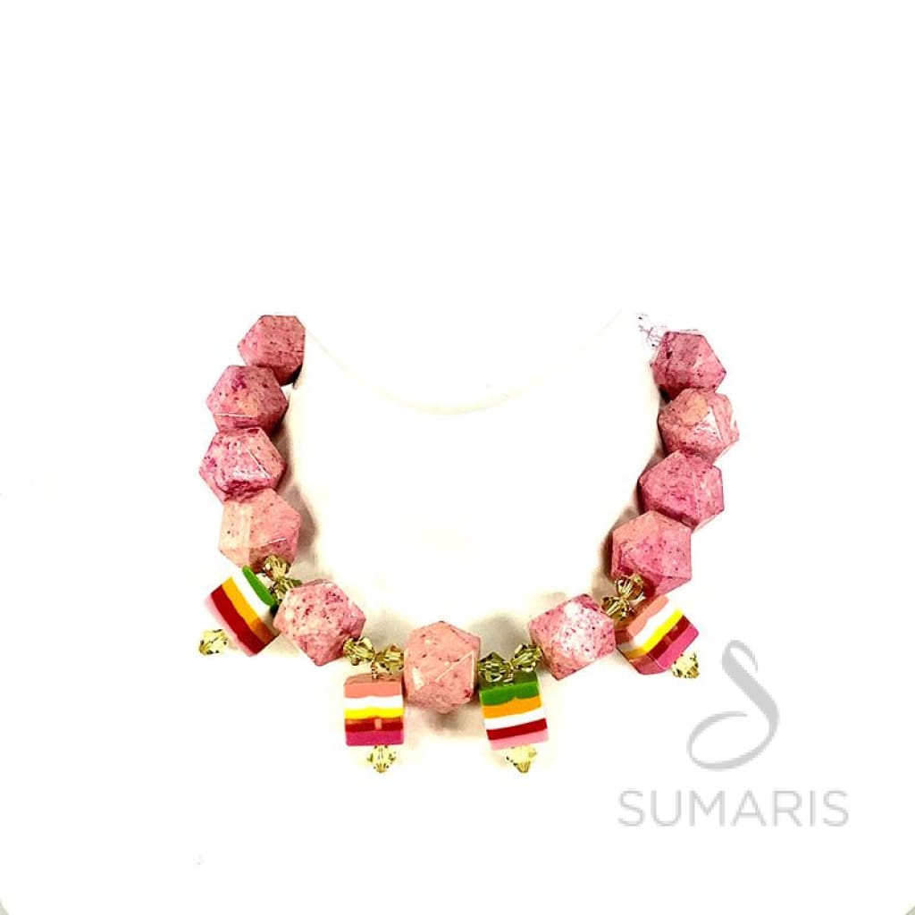 JELLO SHOTS PINK/YELLOW LIMITED EDITION STATEMENT NECKLACE