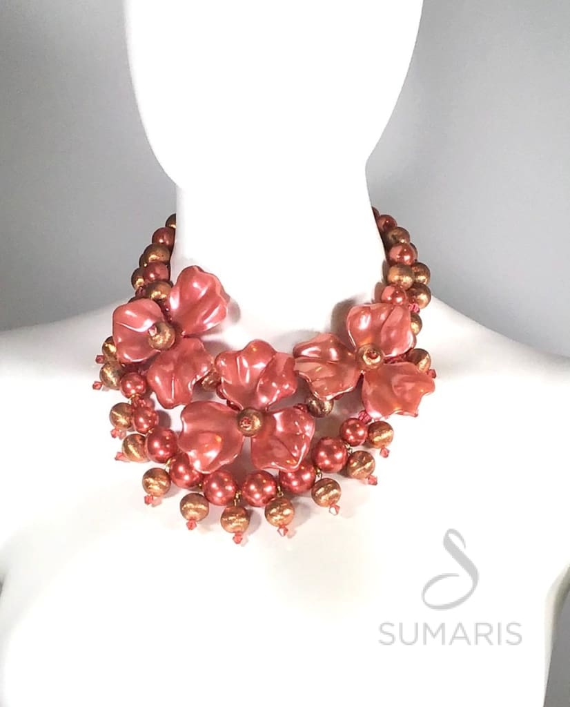 Lush Life Necklace Sumaris Copper-colored Necklaces Pink / Peach Sumaris Lush Life Lush Life