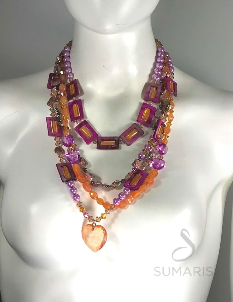 My Hearts Belong to Daddy Necklace Sumaris Necklaces Red / Orange Sumaris My Hearts Belong to Daddy My Hearts Belong to Daddy