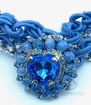 MY LOVE IS BLUE OOAK STATEMENT NECKLACE