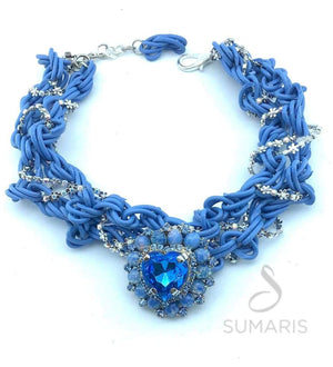 MY LOVE IS BLUE OOAK STATEMENT NECKLACE