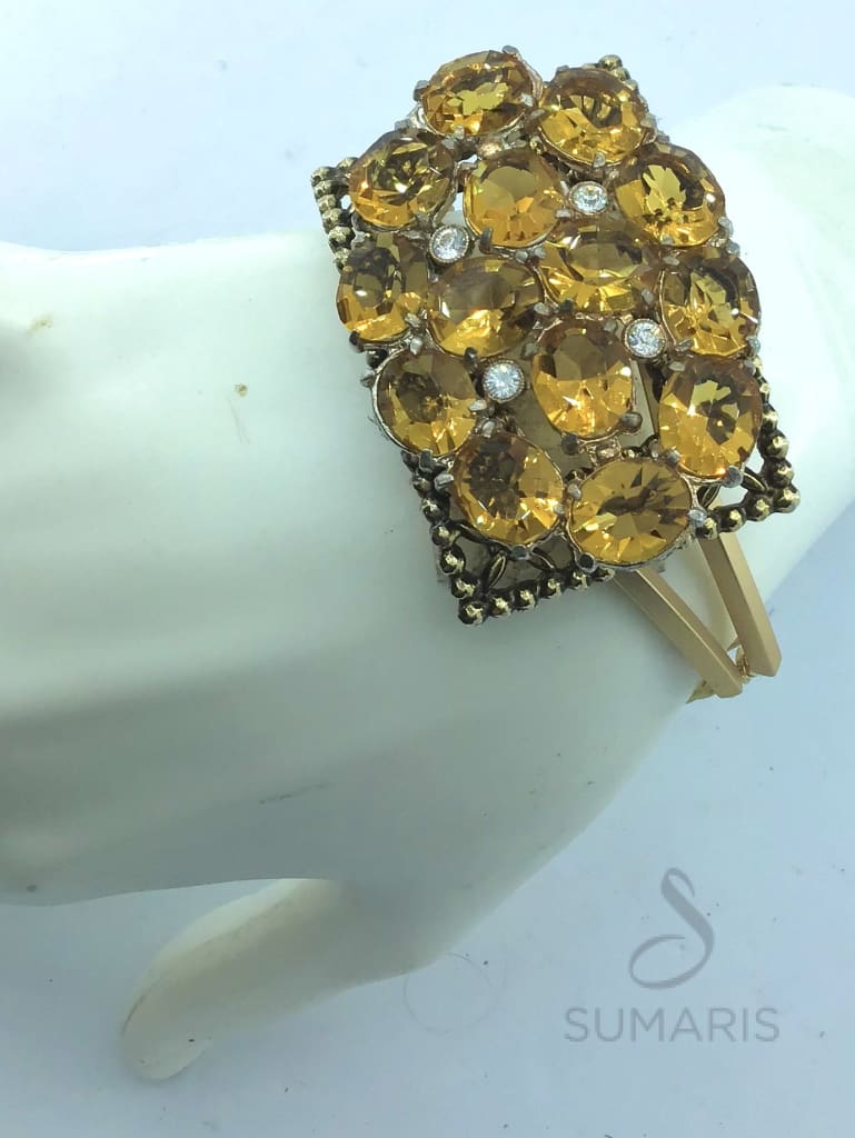 OVAL AMBER OOAK STATEMENT BRACELET Bracelets