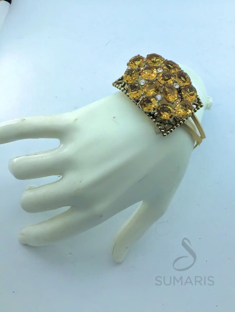 OVAL AMBER OOAK STATEMENT BRACELET Bracelets