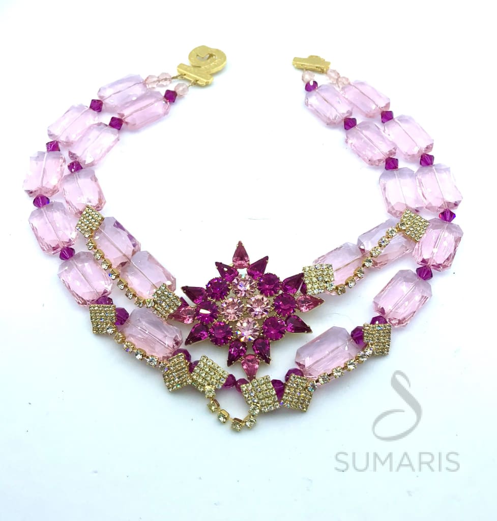 PINK POINTS OOAK STATEMENT NECKLACE