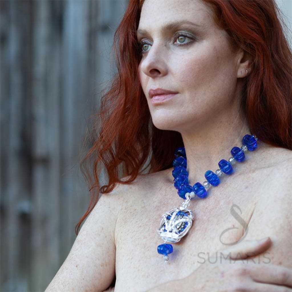 ROYAL AZURITE OOAK STATEMENT NECKLACE