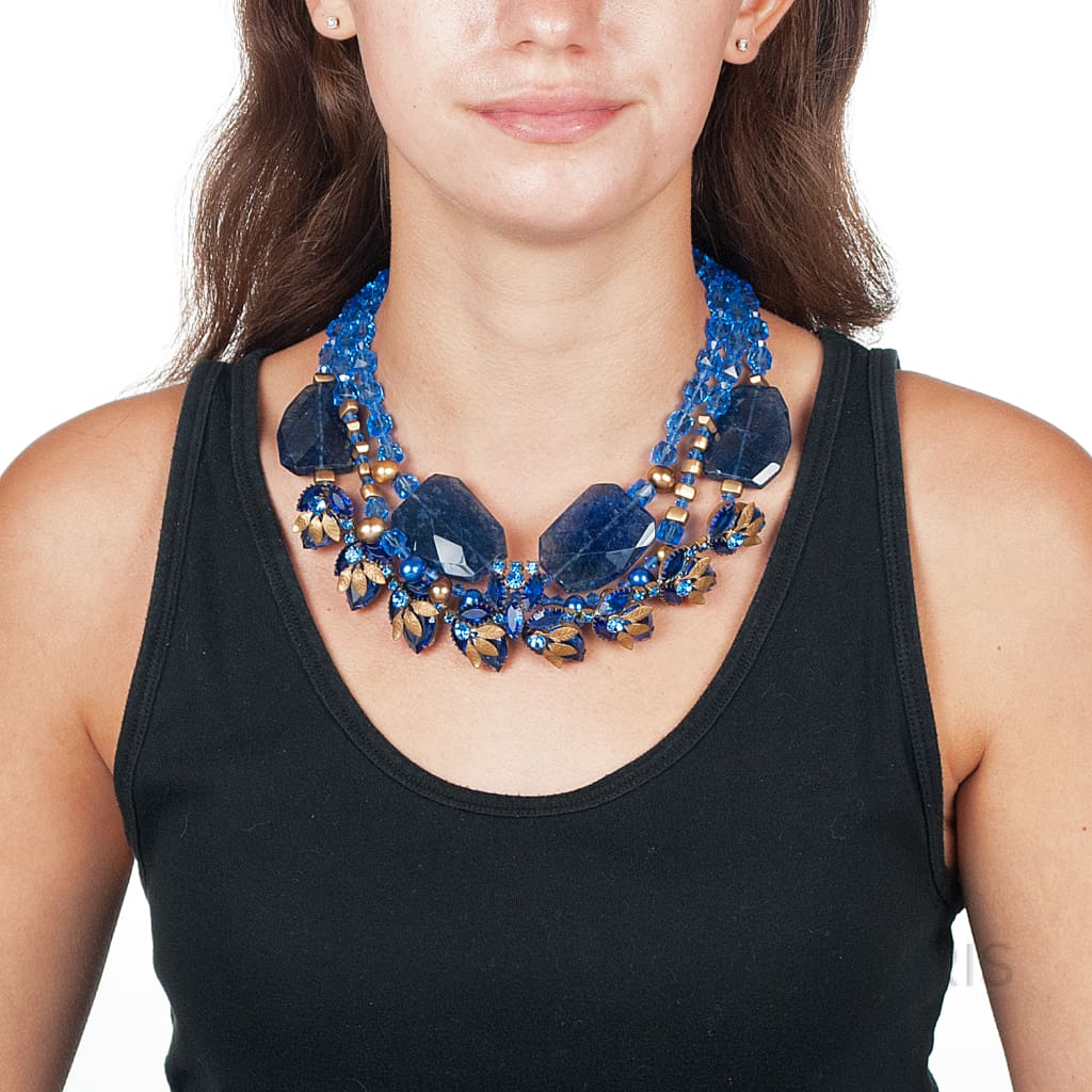 Blue statement necklaces fashion