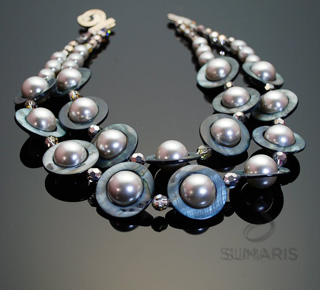 Saturn's Moons Necklace Sumaris Black / Grey Necklaces Sumaris Saturn's Moons Saturn's Moons