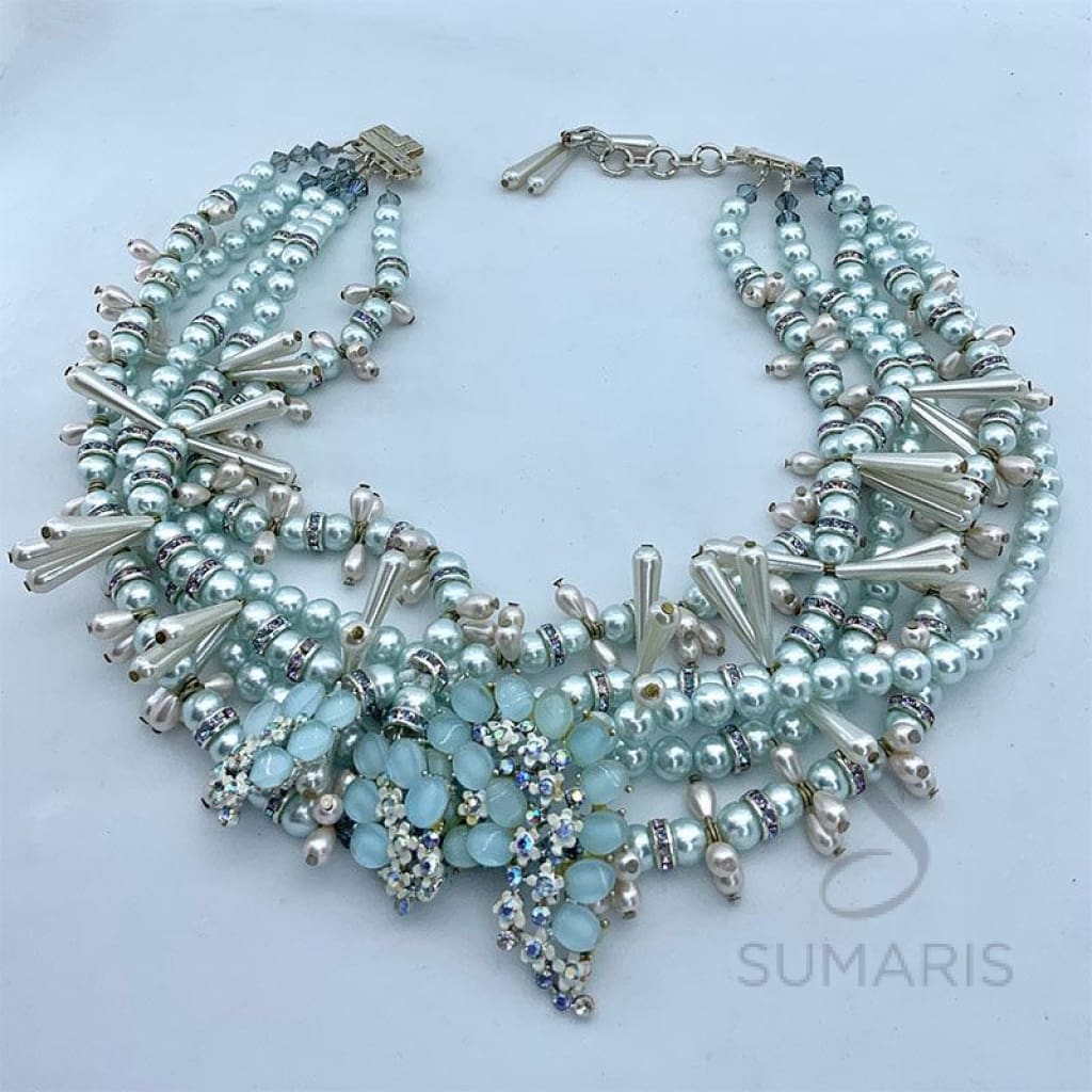 SKY BLUE OOAK STATEMENT NECKLACE