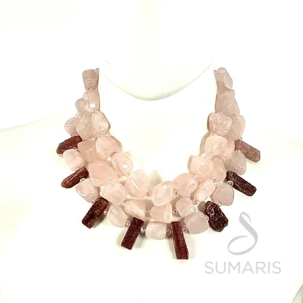 STRAWBERRY SHINE OOAK STATEMENT NECKLACE