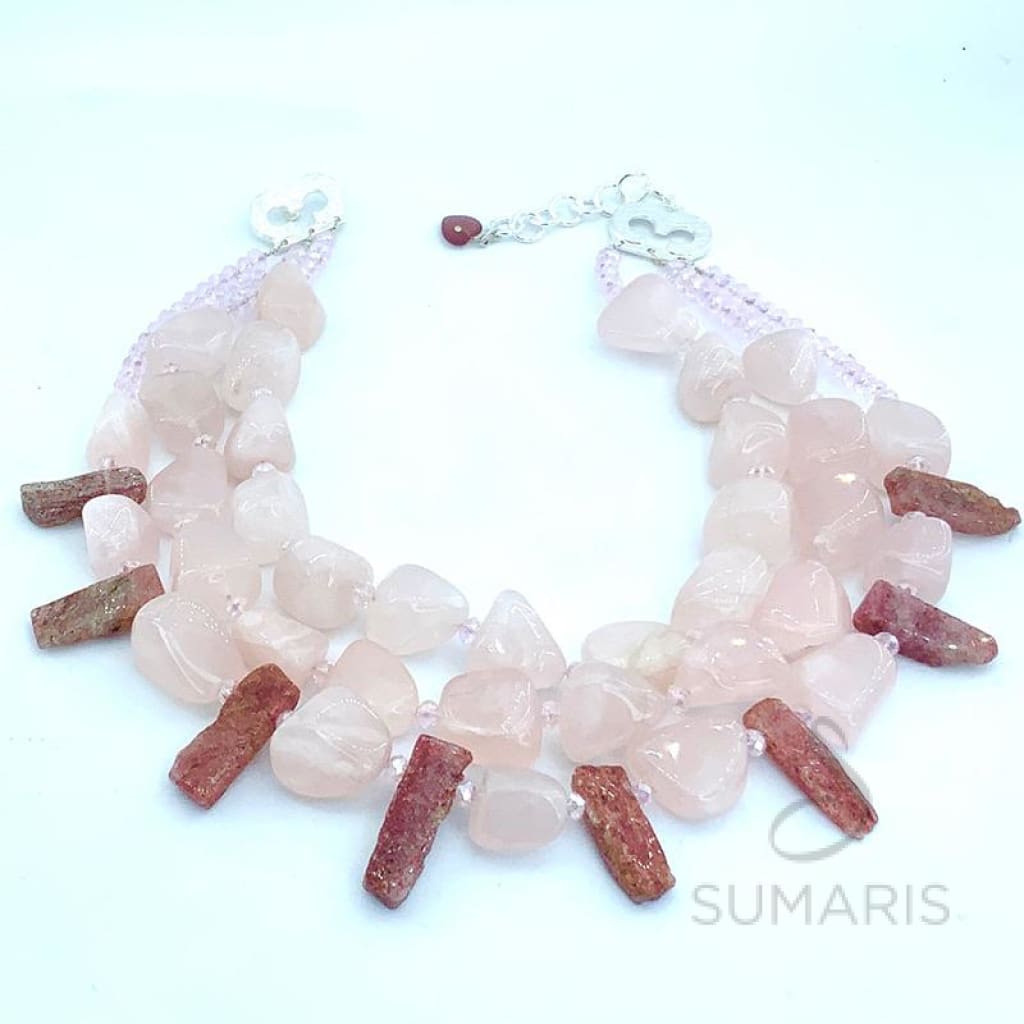 STRAWBERRY SHINE OOAK STATEMENT NECKLACE