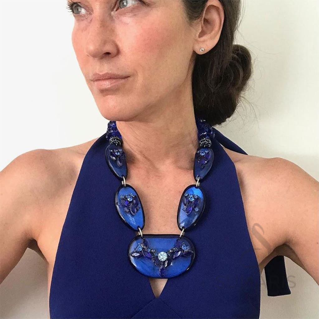 THE BLUES OOAK STATEMENT NECKLACE