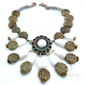 THE CAGED SUN OOAK STATEMENT NECKLACE