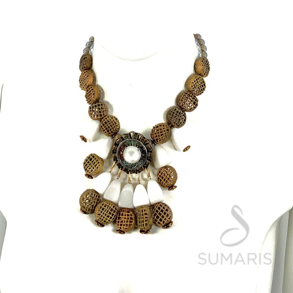 THE CAGED SUN OOAK STATEMENT NECKLACE